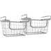 2-Pack Metal Stacking Baskets - Undershelf Storage Basket Shelves And Desks (Silver)