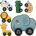 6 Pcs Children s Wooden Car Kids Wooden Train Set Children s Wooden Train Set Child Toddler