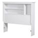 Modern Wood Storage Headboard/Wide Open Shelves/ Size/White