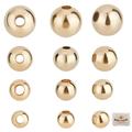 4 Styles Brass Spacer Beads Long-Lasting Plated Round Real 24K Gold Plated