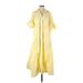 CO Casual Dress - Midi Cold Shoulder Long sleeves: Yellow Print Dresses - Women's Size Small