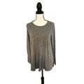 Anthropologie Tops | Anthropologie Postmark Heathered Long-Sleeve Swing Top - Size Small | Color: Black/Gray | Size: S