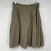 Burberry Skirts | Burberry Cotton Pleated Eyelet Striped Skirt Women's Size 4 Olive Green Midi | Color: Green | Size: 4