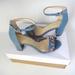 Jessica Simpson Shoes | Jessica Simpson Moreeno Denim Jeweled Ankle Strap Sandals Heels Shoes Blue | Color: Blue | Size: 6.5