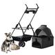 Pet Dog Cat Stroller Travel Carrier Dog Prams Pushchairs for Small Dogs, Foldable Pet Stroller Pushchair with Cup Holder, Pet Puppy Cat Stroller Carriage Adjustable Handle (Color : Nero)