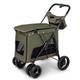 Pet Dog Strollers for Medium Large Dogs, Large Dog Pram Pushchair Pet Cat Stroller Carriage for Twin and More, 4 Wheels Dog Stroller Travel Carrier for Cat, Dog and More (Color : Green)
