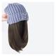 Wig With Bangs Hat Wig Beanie Hat Synthetic Short Wig Hat With Hair Extension Natural Hair Color Black Brown Wigs For Women Hat with Hair Attached for Women (Color : 160 2)