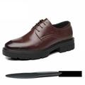 IQYU Men's Shoes Winter Waterproof Lined Indoor Height Increasing Shoes for Men 10 cm / 8 cm / 5 cm Height Increasing Business Shoes Men's Shoes Outer Ear Men's Shoes Red, brown, 8 UK