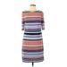 Eliza J Casual Dress - Midi: Blue Stripes Dresses - Women's Size 10