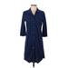 Victoria's Secret Casual Dress - Shirtdress Collared 3/4 sleeves: Blue Print Dresses - Women's Size X-Small