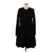 Whistles London Casual Dress - A-Line Crew Neck Long sleeves: Black Print Dresses - New - Women's Size Medium