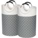 Winston Porter Laundry Basket Large Hampers w/ Handles Canvas Laundry Bag Canvas in Gray | 27.5 H x 15 W x 15 D in | Wayfair