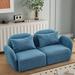 Ebern Designs Pero 66.85" Reception Loveseat, Wood in Blue | 28.25 H x 66.85 W x 34.2 D in | Wayfair 313A3C50595E4FCCAD1788DEBA8F4818