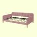 House of Hampton® Jeroma Daybed Upholstered/Velvet, Wood in Pink | 28.7 H x 41.3 W x 80 D in | Wayfair 86512B7FF5D14688B2522FE6D4C7FE9C