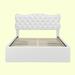 Alcott Hill® Chiquana Unfinished Vegan Leather Platform Storage Bed Upholstered/Faux leather in White | 42.9 H x 61.6 W x 82.7 D in | Wayfair