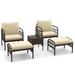 Winston Porter Olympias 400 - Person Outdoor Seating Group w/ Cushions Synthetic Wicker/All - Weather Wicker/Metal/Wicker/Rattan/Rust | Wayfair