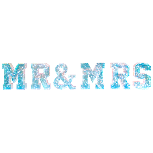 6 teilige LED Dekoration Mehrfarbig Schillernde Buchstaben Mr&Mrs Leuchtschilder USB