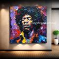 Jimmi Hendrix POP ART by Medici Frau Face Bild Wandkunst Leinwand Modern Bild Wohnzimmer pop art xxl art fe2-2