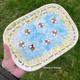Large Oblong Sharing Plate. An Original Hand Painted Pottery Plate with Bees and Flowers. Platter, sandwich tray