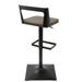 Industrial Adjustable Barstool with Footrest and Back