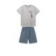 Sanetta Jungen-Schlafanzug kurz Grau | Hochwertiger und bequemer Schlafanzug aus Baumwolle für Jungen. Pyjamaset für Jungen 152