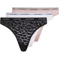 Calvin Klein Damen 3er Pack Slips Bikini Form Stretch, Mehrfarbig (Black/White/Subdued), S
