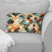 Designart "Natural Tones Green And Beige Mosaic" Geometric Printed Throw Pillow