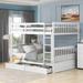 Full over Full Size Bunk Bed with 2 Drawers and Built-in Ladder, Wood Bed with Wood Slats, Bed with Headboard and Footboard