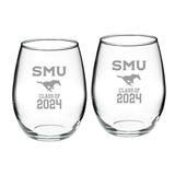 SMU Mustangs Class of 2024 21oz. Two-Piece Stemless Wine Glass Set