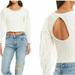 Free People Tops | Free People Tea Time Size S Long Puff Sleeve Floral Lace Crop Top Open Back Nwt | Color: White | Size: S