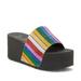 Jessica Simpson Shoes | Jessica Simpson Faille Slide Sandals Rainbow Multi | Color: Black/Red | Size: 8