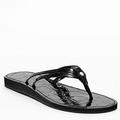 Coach Shoes | Coach Toe Thong Flip Flop Juney Embossed Rubber Q1517 Black Minimalist 6 | Color: Black | Size: 6