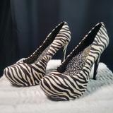 Jessica Simpson Shoes | Jessica Simpson Jasmint4 Zebra Calf Hair Platform Pump | Color: Black/White | Size: 11