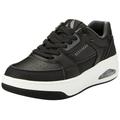 Skechers Herren UNO Court Sneakers, Schwarzer Duraleather Holzkohlebesatz aus Leder, 45 EU