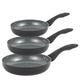 Progress COMBO-8961 Marble Ceramic Frying Pan Set – 3 Piece 20/24/28 cm Pans, Healthy Ceramic Non-Stick Coating Omelette/Egg Pans, PFAS-Free, Induction Hob Suitable, Lightweight Aluminium Cookware