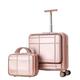 Carry-on Suitcase Luggage 2 Piece Sets Spinner 18inch Suitcase,with Telescopic Handle, 14-inch Cosmetic Case Carry-on Suitcases Carry On Luggages (Color : Roze, Size : 14+18in)