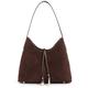 Karoukee Stylish Satchel Bag for Women, Medium Cow Leather Shoulder Bag, Designer Suede Leather Hobo Bag, Handbag for Ladies