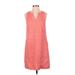 Tommy Bahama Casual Dress - Shift V Neck Sleeveless: Orange Print Dresses - Women's Size X-Small