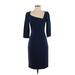 Black Halo Casual Dress - Sheath: Blue Solid Dresses - Women's Size 2