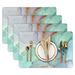 Color of the face home Placemats For Dining Table Set Of 4 Blue Green Marble Placemats Washable Thin Environmental Table Mats Easy Clean For Kitchen Dinner Party 12X17 Inch | Wayfair