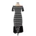 Rachel Zoe Casual Dress: Gray Fair Isle Dresses - Women's Size X-Small