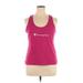 Champion Active Tank Top: Pink Print Activewear - Women's Size X-Large