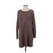 American Eagle Outfitters Casual Dress - Sweater Dress: Brown Marled Dresses - Women's Size Small