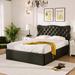 hanada Beds Vegan Leather Platform Storage Bed Upholstered/Faux leather in Black | 42.9 H x 56.5 W x 78.7 D in | Wayfair Hada20235583