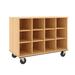 Stevens ID Systems Mobile 12 Compartment Cubby w/ Casters Wood in Black | Wayfair 80239 Z36-011