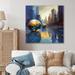 Red Barrel Studio® Blue & Yellow Modernist Cityscapes I - Unframed Graphic Art on Metal in Blue/Yellow | 23 H x 23 W x 1 D in | Wayfair