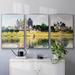 Red Barrel Studio® Monet Framed On Canvas 3 Pieces Print Metal in Black/Gray/Yellow | 40 H x 78 W x 2 D in | Wayfair