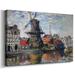 Rosalind Wheeler Windmill On The Onbekende Canal, Amsterdam, 1871 On Canvas Print Canvas, in Blue/Brown/White | 8 H x 12 W x 1.5 D in | Wayfair