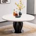 Orren Ellis Marble table round table small household round table modern simple Wood in Black/Brown/White | 29.92 H x 47.24 W x 47.24 D in | Wayfair