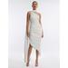 Women's Maris Draped Scarf Gown in Gardenia / 4 | BCBGMAXAZRIA